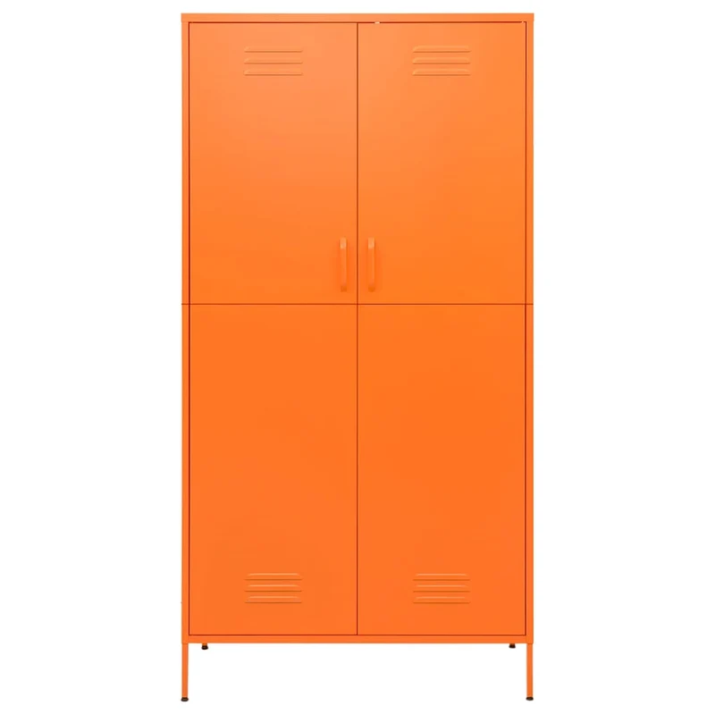 336246 vidaXL Wardrobe Orange 90x50x180 cm Steel