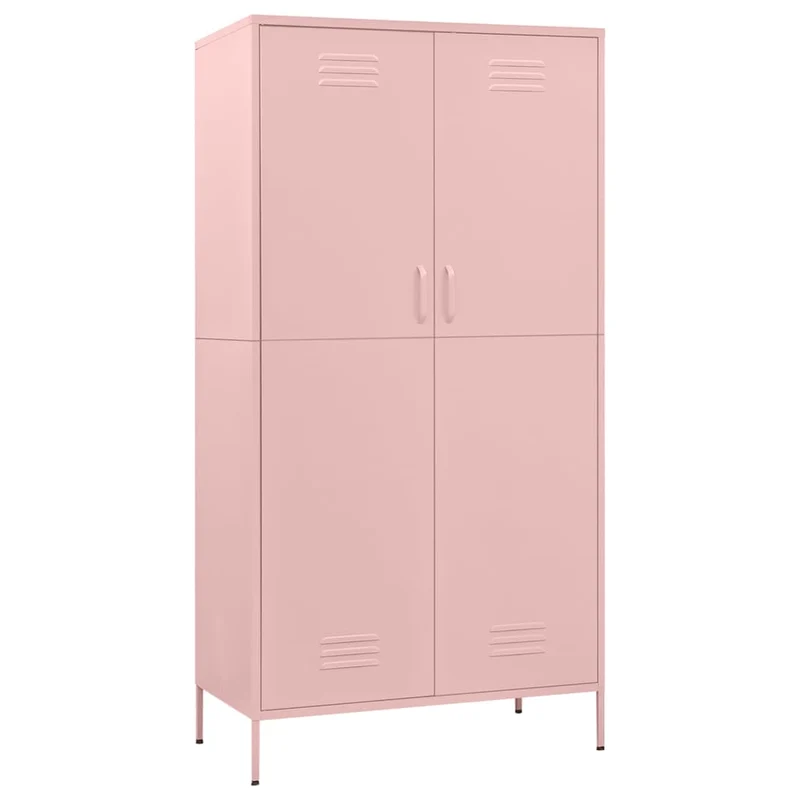 336247 vidaXL Wardrobe Pink 90x50x180 cm Steel