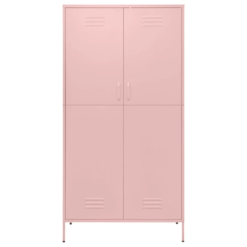 336247 vidaXL Wardrobe Pink 90x50x180 cm Steel