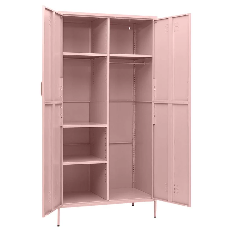 336247 vidaXL Wardrobe Pink 90x50x180 cm Steel