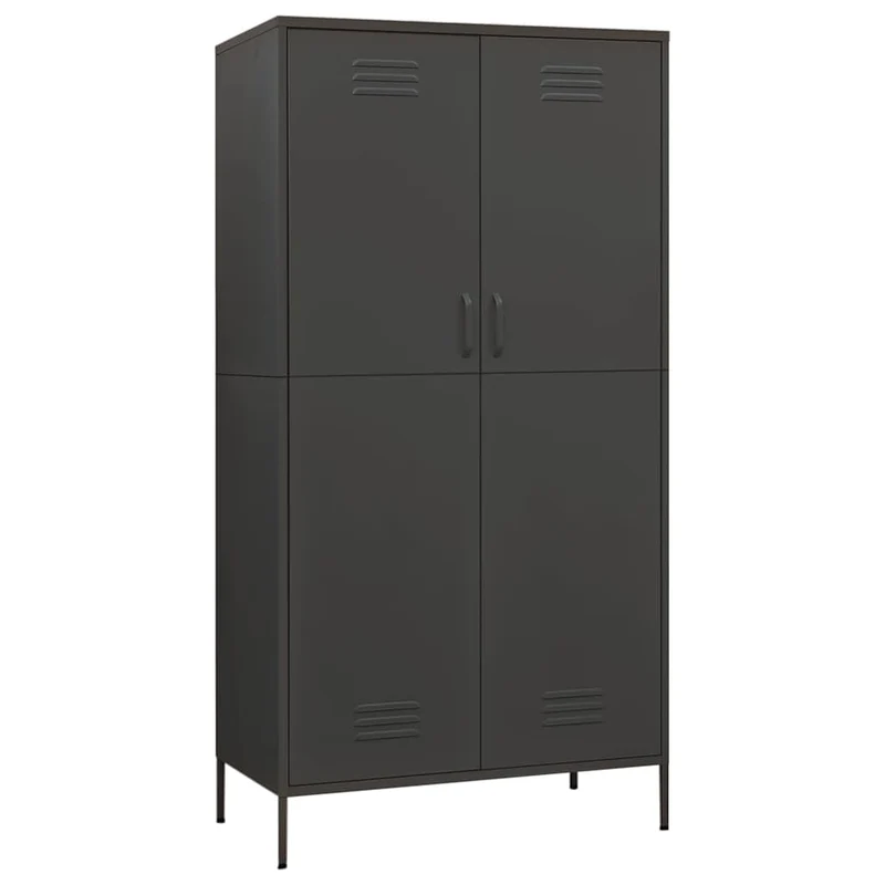 336249 vidaXL Wardrobe Anthracite 90x50x180 cm Steel