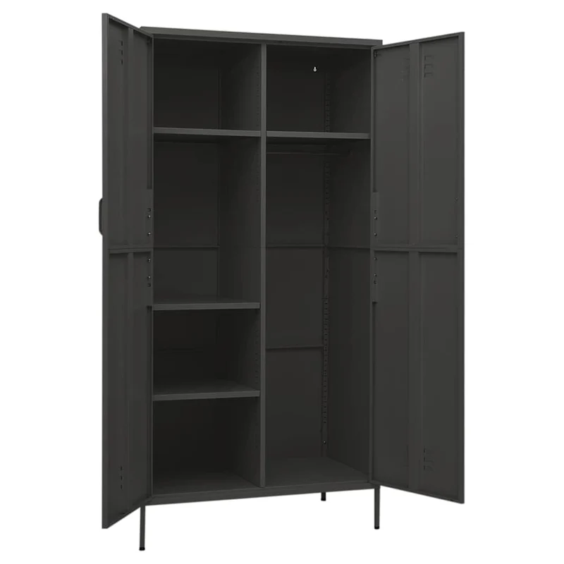 336249 vidaXL Wardrobe Anthracite 90x50x180 cm Steel