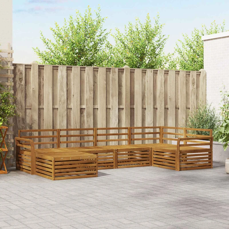 Outdoor Sofa Set 6 pcs Natural Solid Acacia Wood