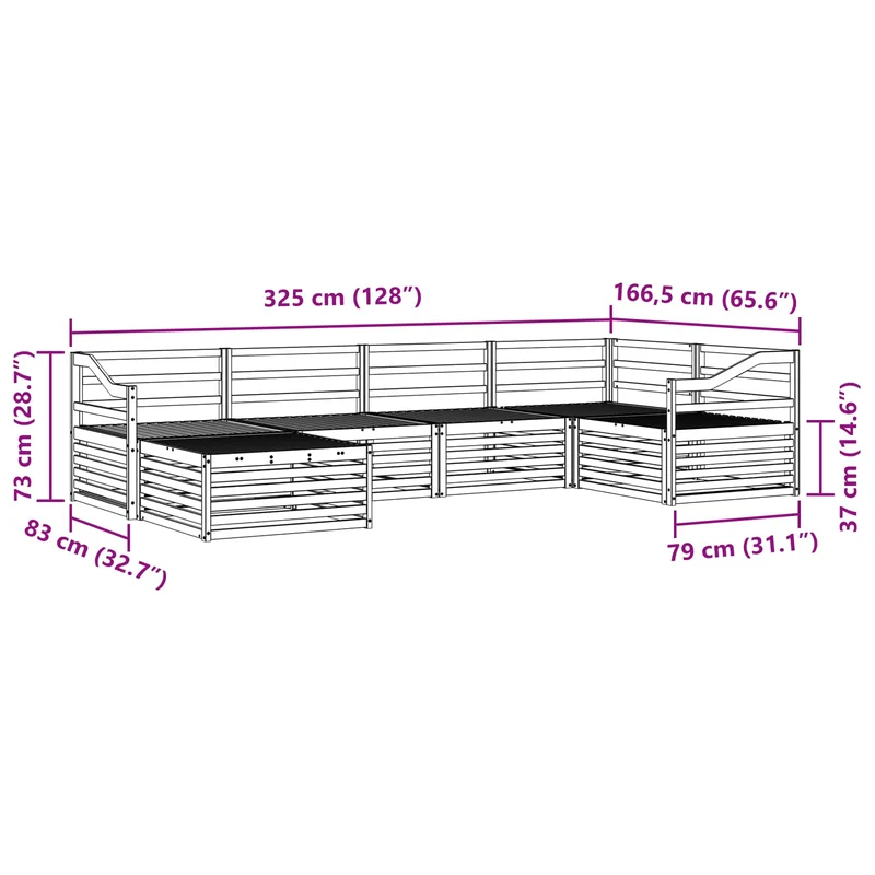 Outdoor Sofa Set 6 pcs Natural