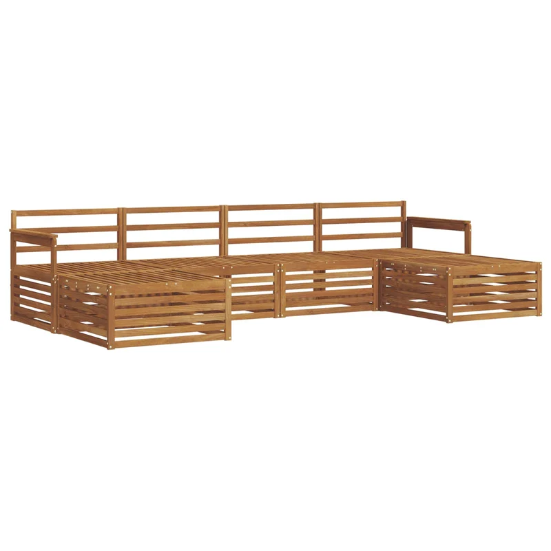 Outdoor Sofa Set 6 pcs Natural Solid Acacia Wood