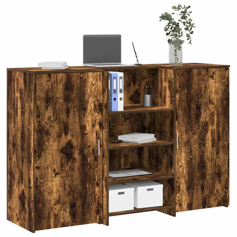 Reception Desk Smoked Oak 155x50x103,5 cm Engineered Wood