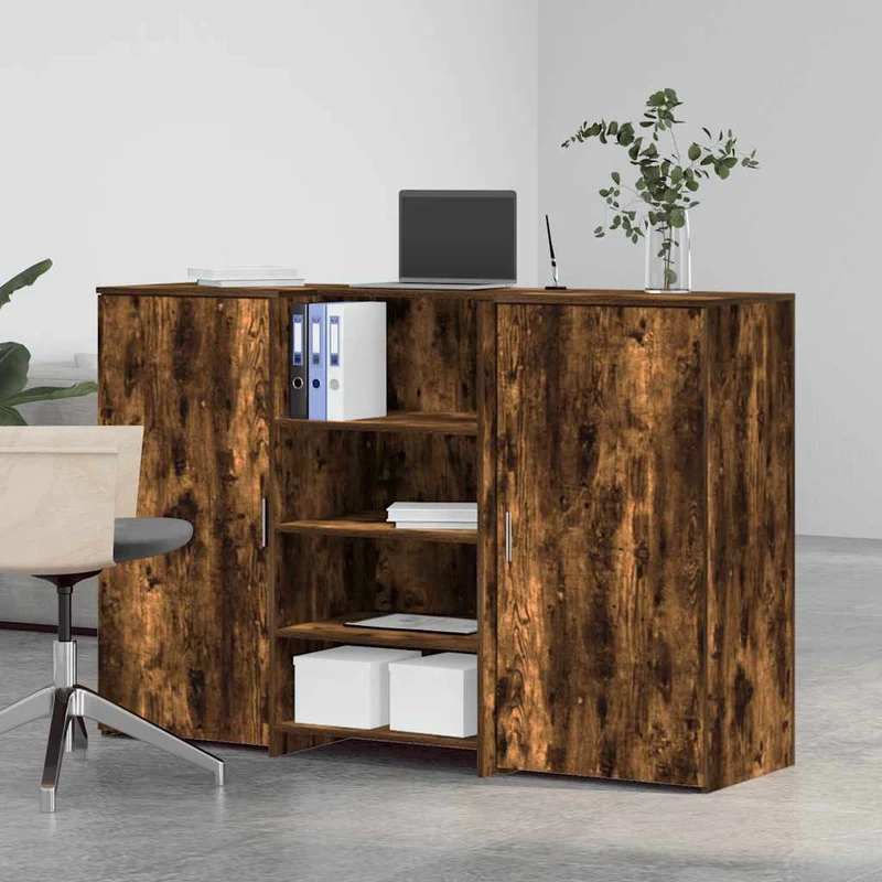 Reception Desk Smoked Oak 155x50x103,5 cm Engineered Wood