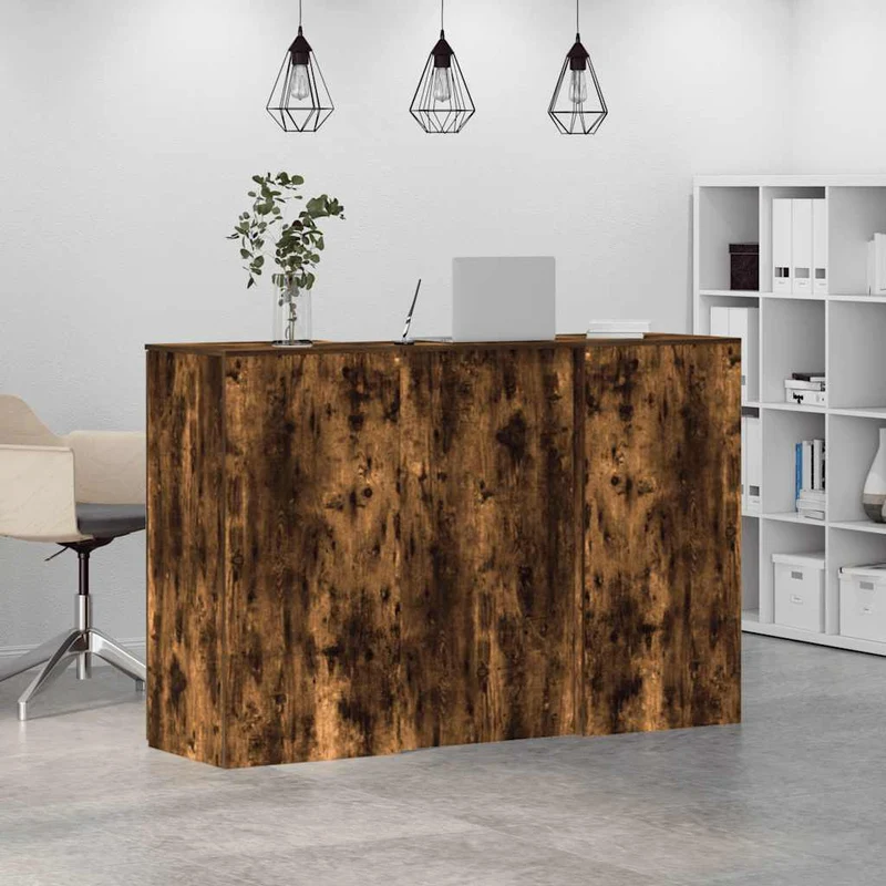 Reception Desk Smoked Oak 155x50x103,5 cm Engineered Wood