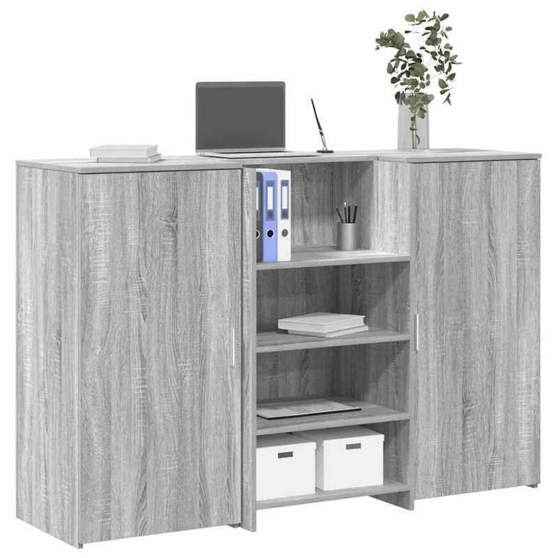 Reception Desk Grey Sonoma 155x50x103,5 cm Engineered Wood