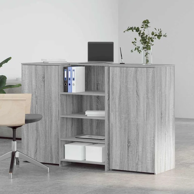 Reception Desk Grey Sonoma 155x50x103,5 cm Engineered Wood