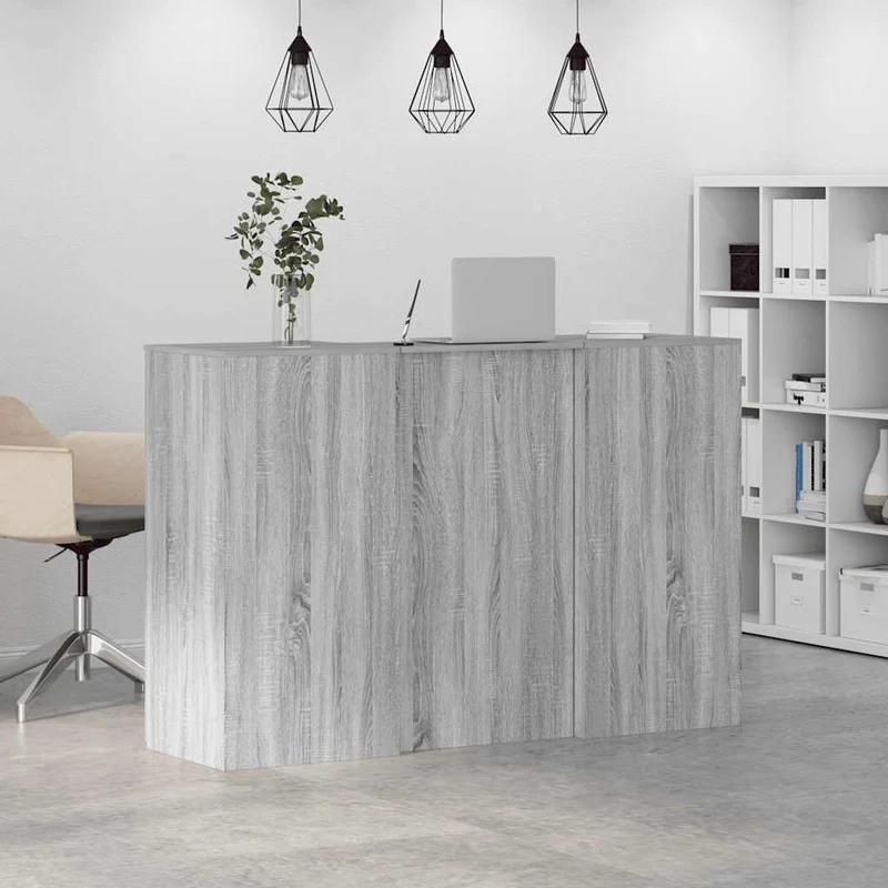 Reception Desk Grey Sonoma 155x50x103,5 cm Engineered Wood