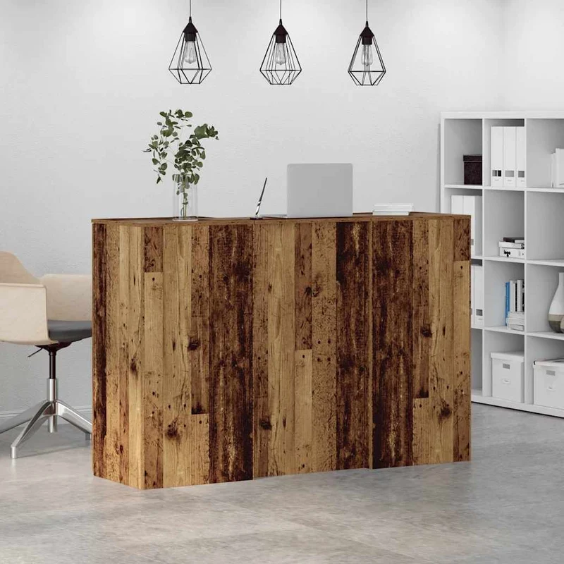 Reception Desk Old Wood 155x50x103,5 cm Engineered Wood