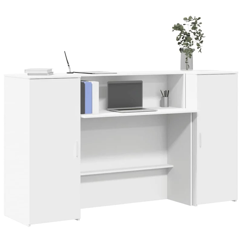 Reception Desk White 180x50x103,5 cm Engineered Wood