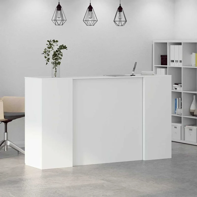 Reception Desk White 180x50x103,5 cm Engineered Wood
