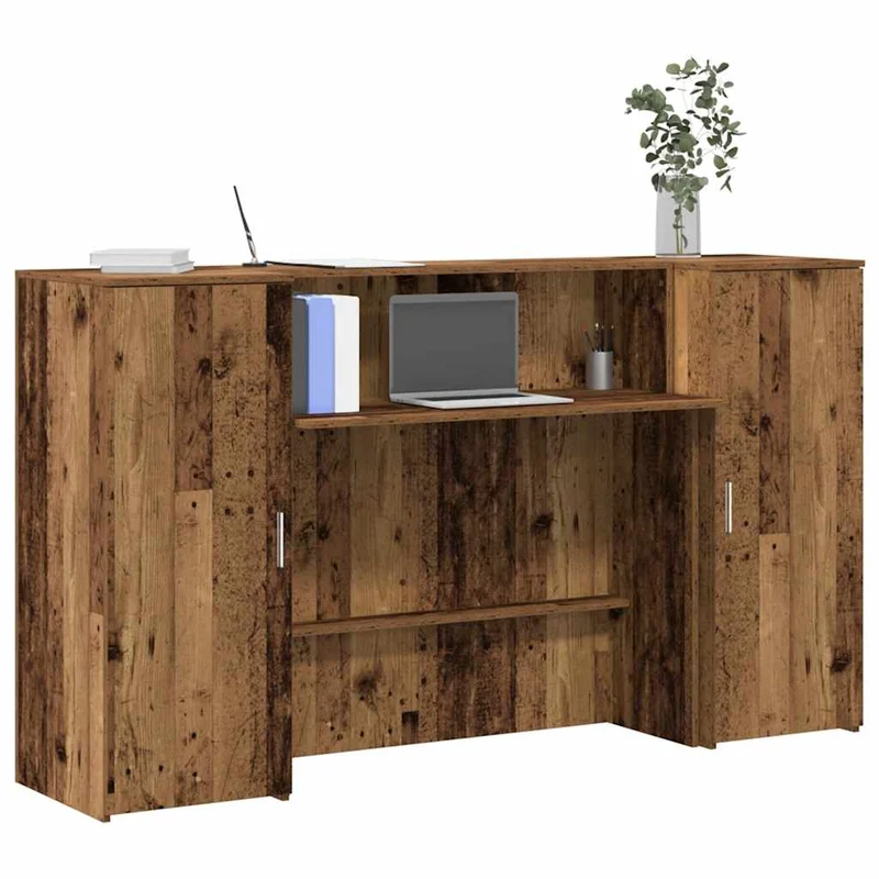 Reception Desk Old Wood 180x50x103,5 cm Engineered Wood