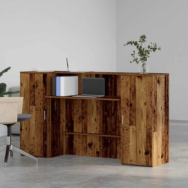 Reception Desk Old Wood 180x50x103,5 cm Engineered Wood