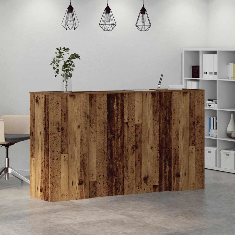 Reception Desk Old Wood 180x50x103,5 cm Engineered Wood