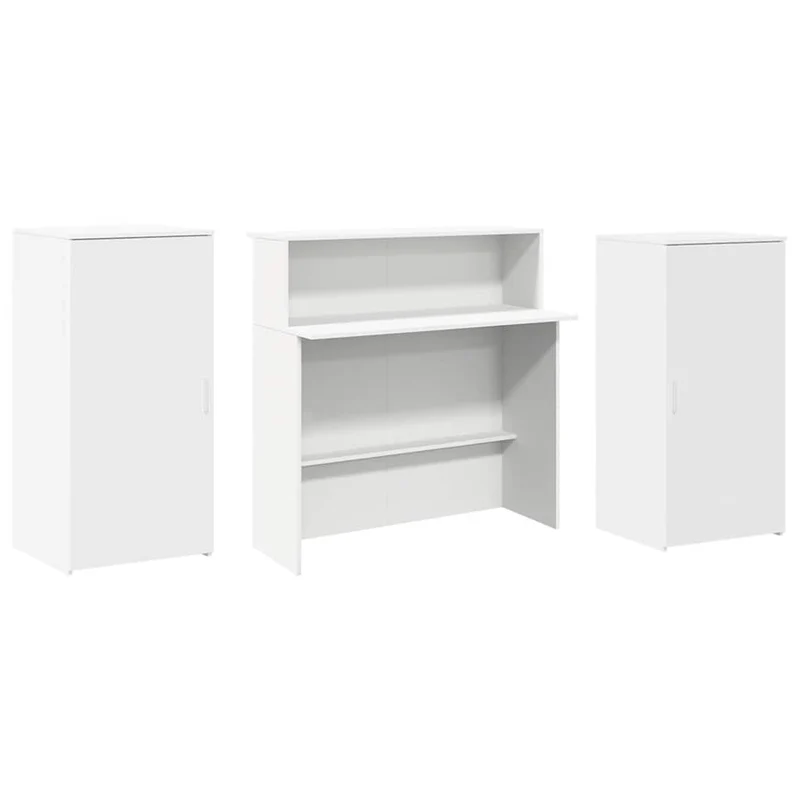 Reception Desk White 200x50x103,5 cm Engineered Wood