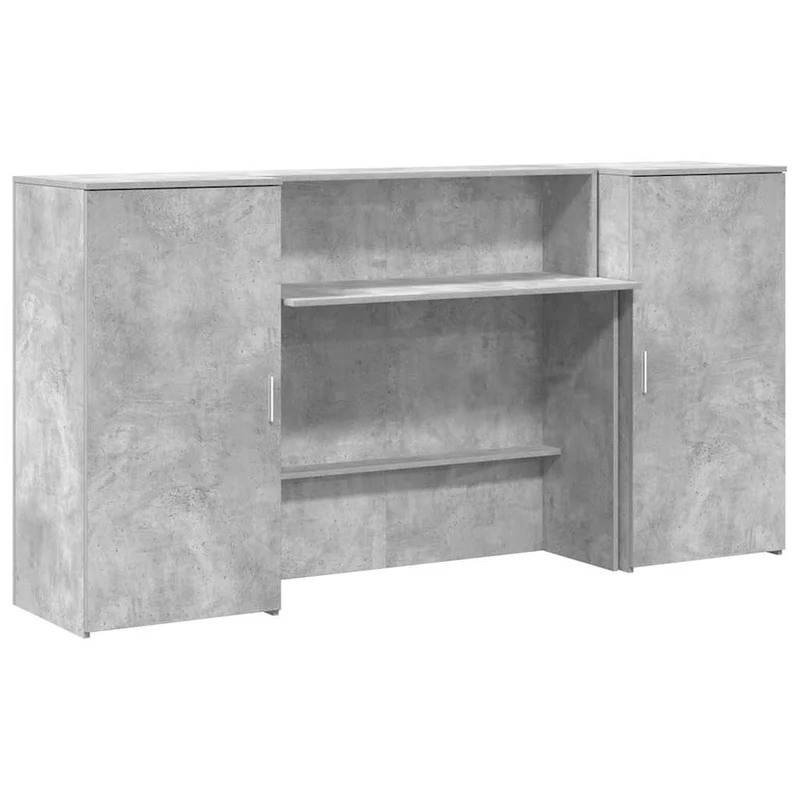 Reception Desk Concrete Grey 200x50x103,5 cm Engineered Wood