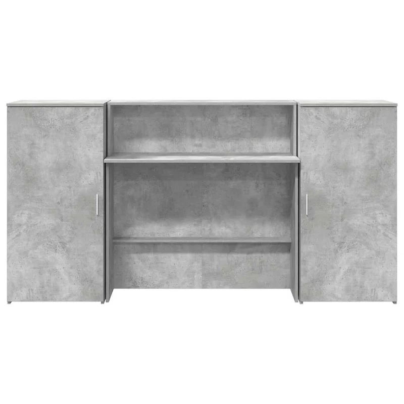 Reception Desk Concrete Grey 200x50x103,5 cm Engineered Wood