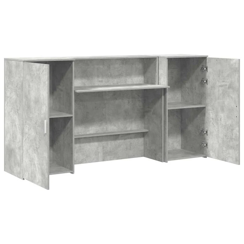 Reception Desk Concrete Grey 200x50x103,5 cm Engineered Wood