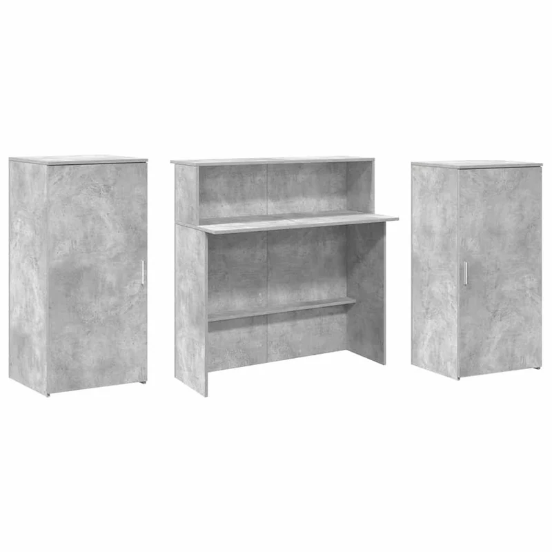 Reception Desk Concrete Grey 200x50x103,5 cm Engineered Wood