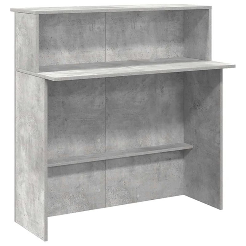 Reception Desk Concrete Grey 200x50x103,5 cm Engineered Wood