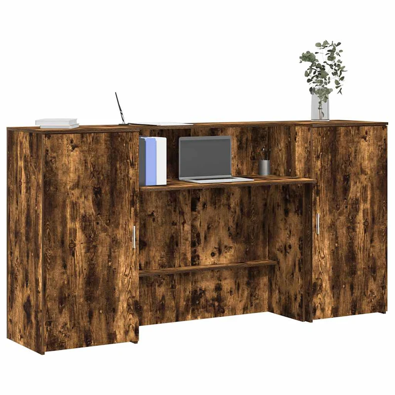 Reception Desk Smoked Oak 200x50x103,5 cm Engineered Wood