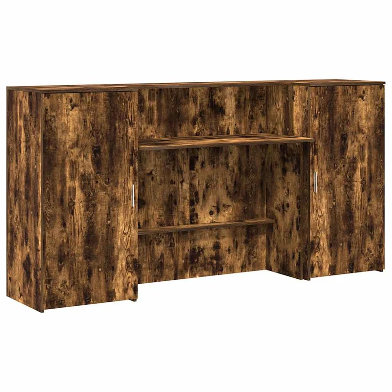 Reception Desk Smoked Oak 200x50x103,5 cm Engineered Wood