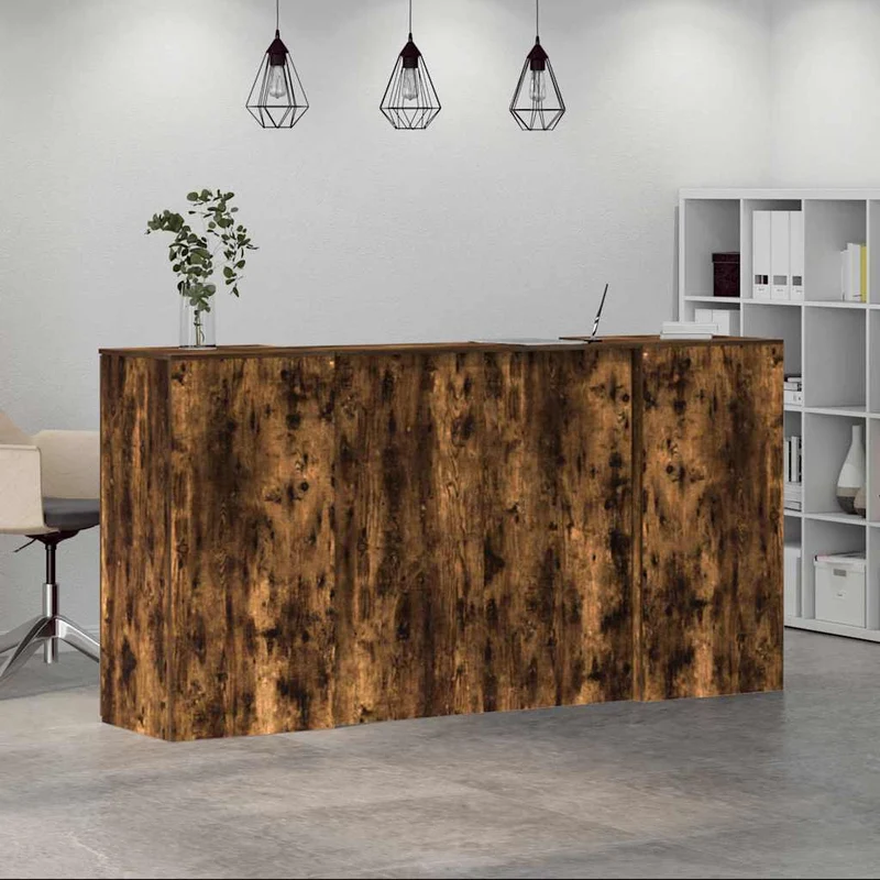 Reception Desk Smoked Oak 200x50x103,5 cm Engineered Wood