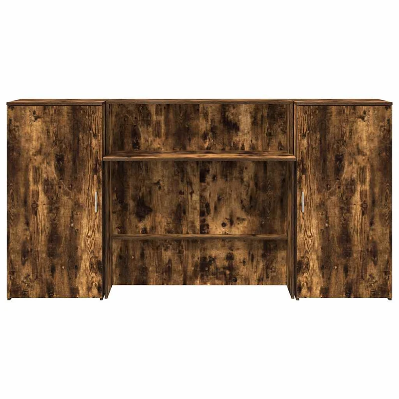 Reception Desk Smoked Oak 200x50x103,5 cm Engineered Wood
