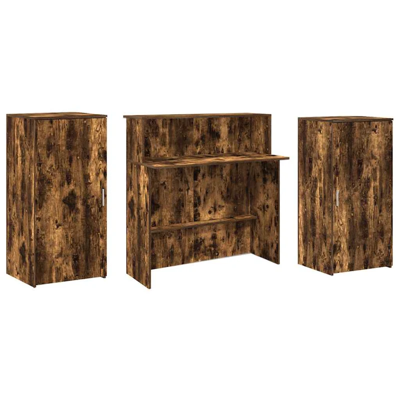Reception Desk Smoked Oak 200x50x103,5 cm Engineered Wood