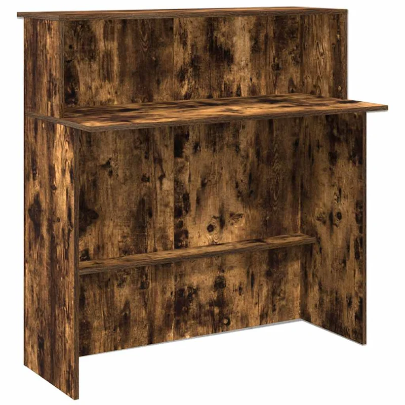 Reception Desk Smoked Oak 200x50x103,5 cm Engineered Wood