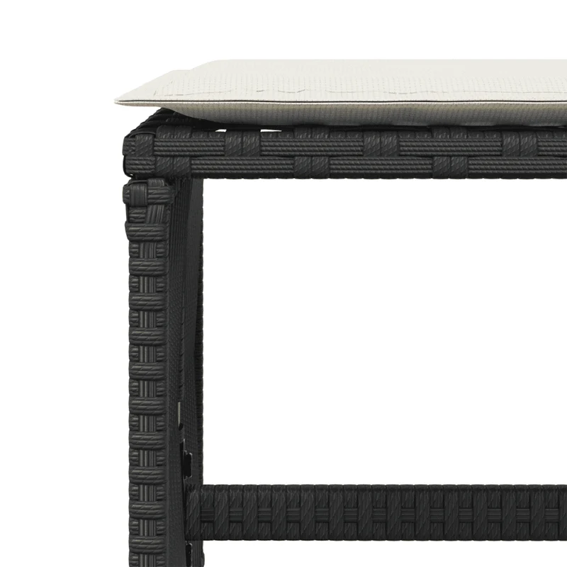9 Piece Garden Dining Set with Cushions Black Poly Rattan
