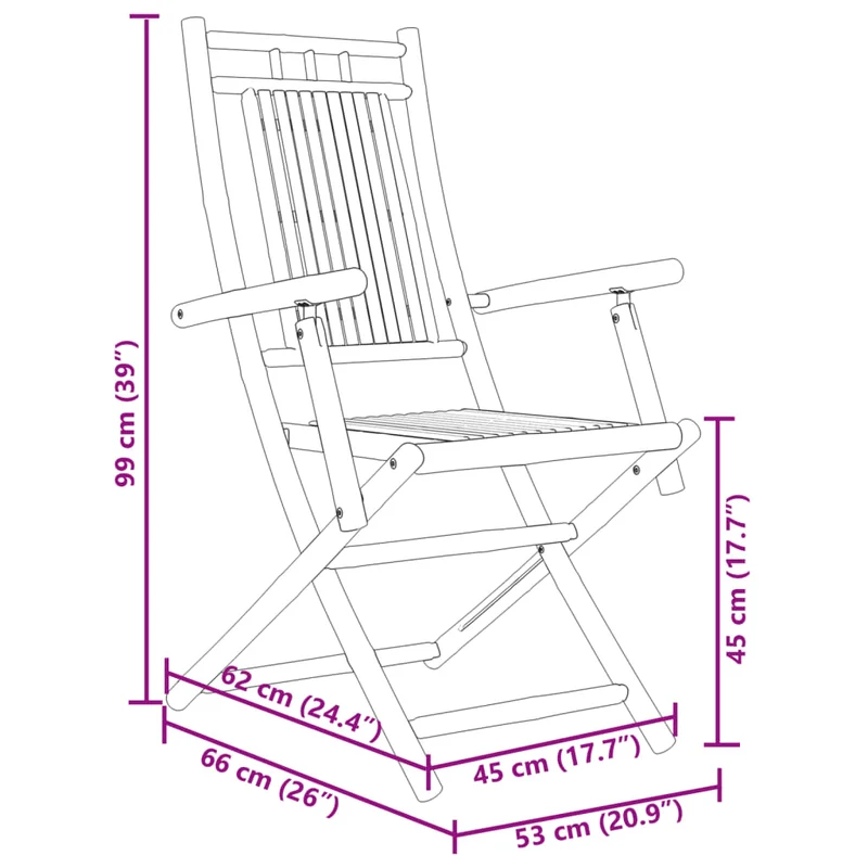 5 Piece Garden Dining Set Bamboo
