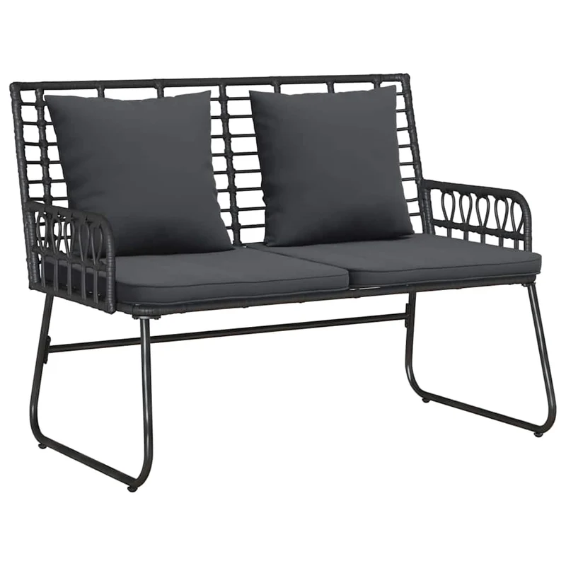 Garden Furniture Set 4 pcs Black and Anthracite Poly Rattan