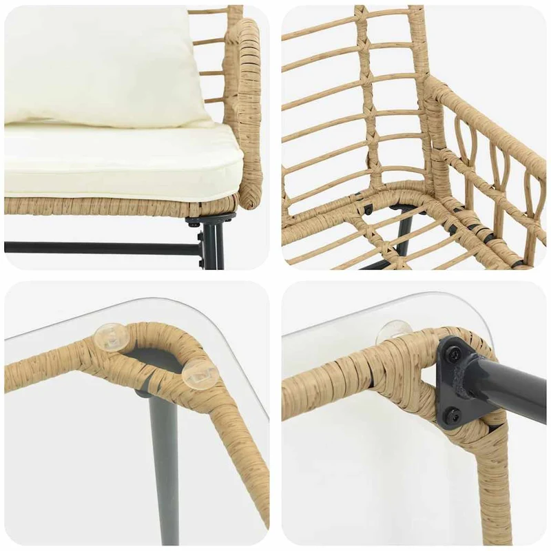 Garden Furniture Set 4 pcs Black and Anthracite Poly Rattan