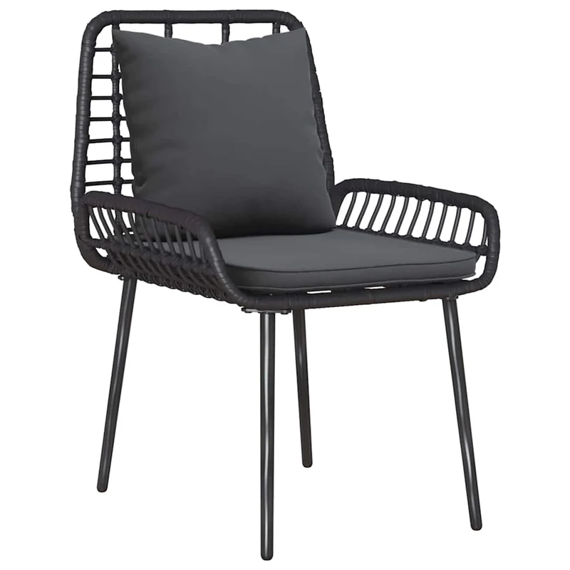 Garden Furniture Set 4 pcs Black and Cream Poly Rattan