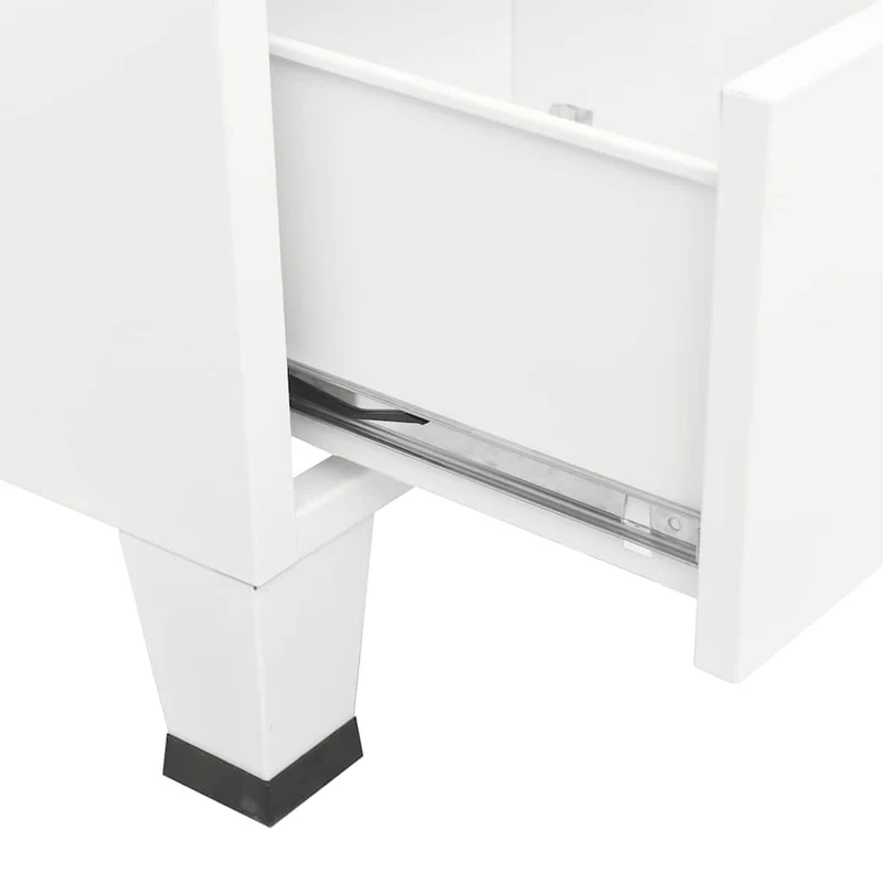 339614 vidaXL Industrial Wardrobe White 90x50x180 cm Metal