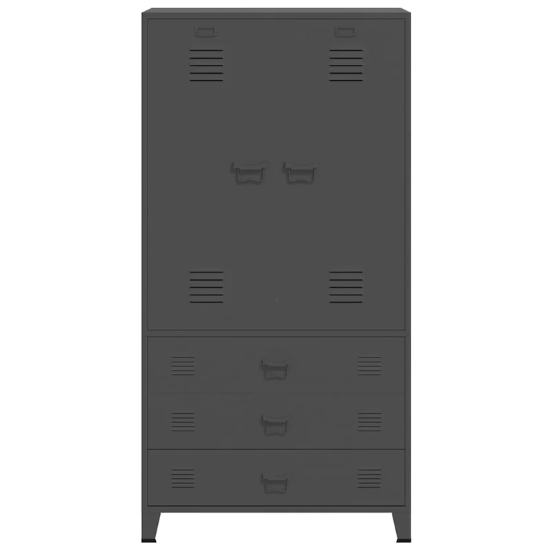 339615 vidaXL Industrial Wardrobe Anthracite 90x50x180 cm Metal