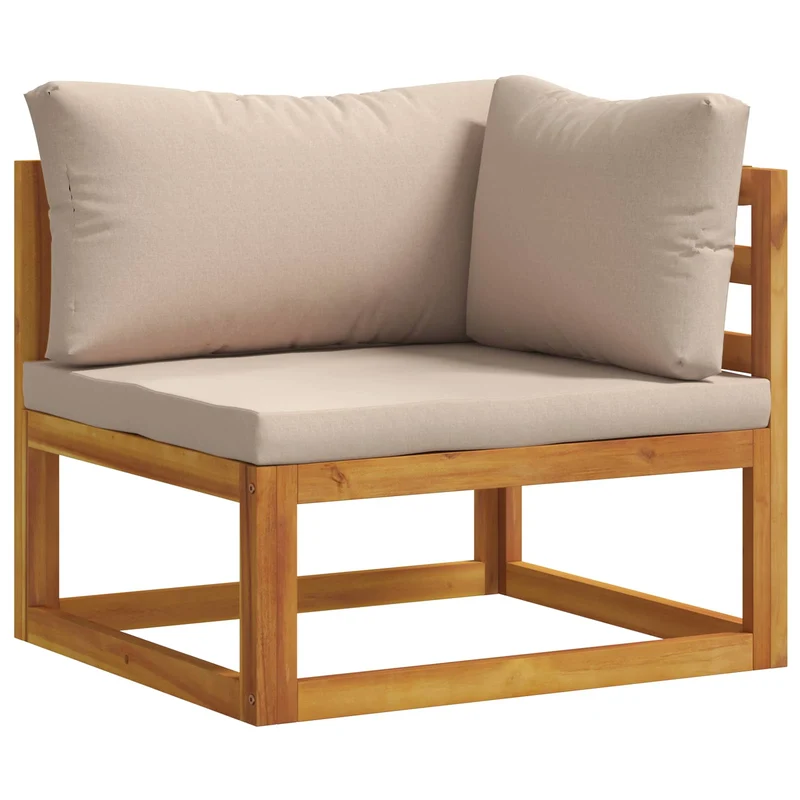 Sofa Set 3 pcs Natural Solid Acacia Wood