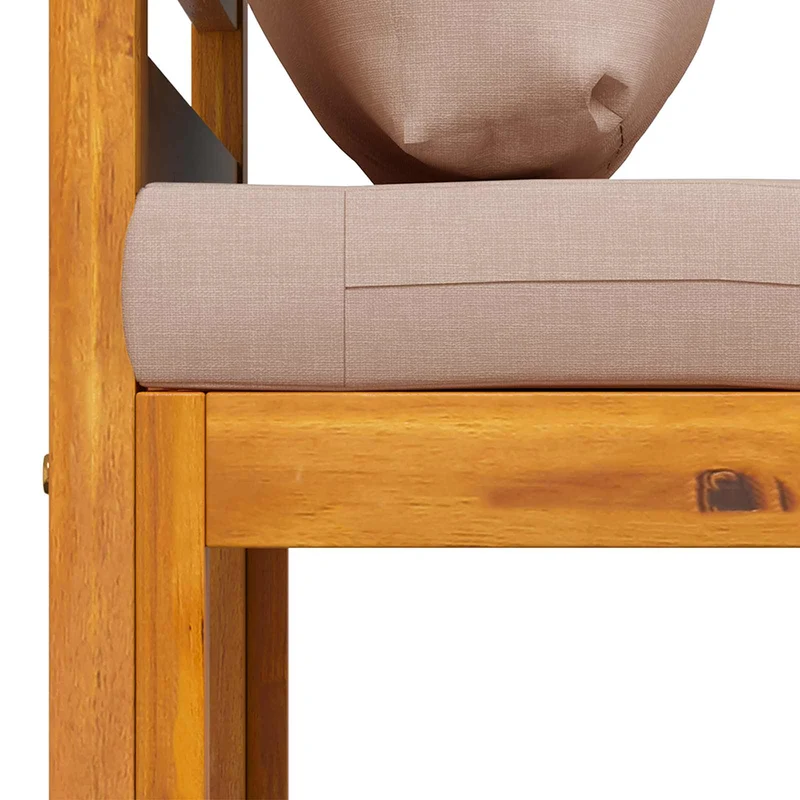 Sofa Set 3 pcs Natural Solid Acacia Wood