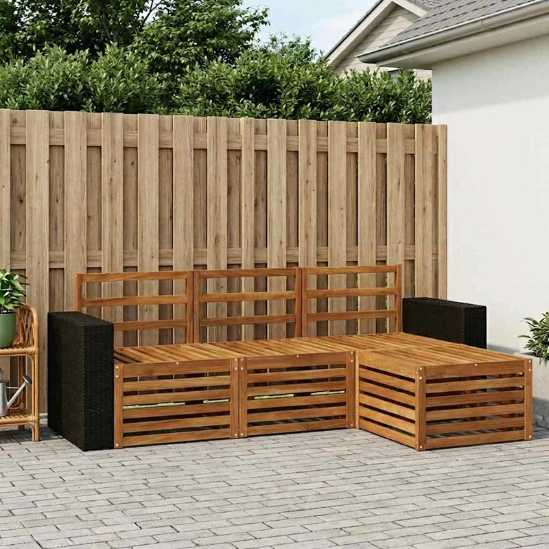 Outdoor Sofa Set 4 pcs Natural