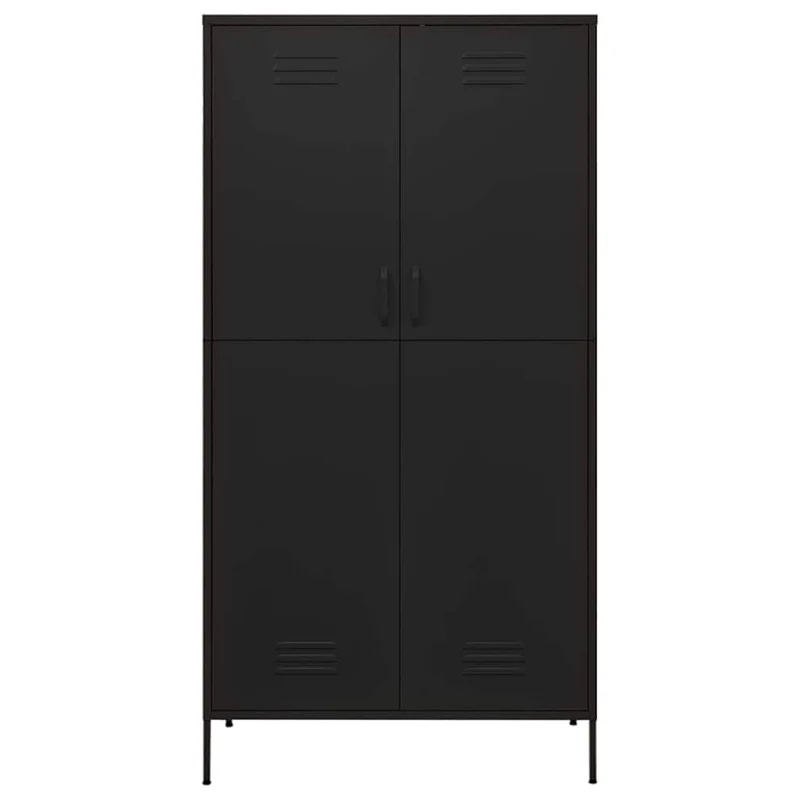 336250 vidaXL Wardrobe Black 90x50x180 cm Steel