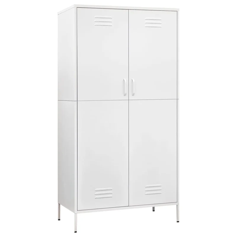 336251 vidaXL Wardrobe White 90x50x180 cm Steel