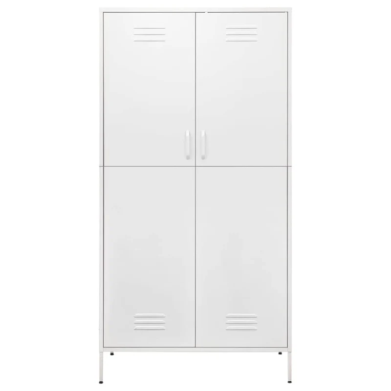 336251 vidaXL Wardrobe White 90x50x180 cm Steel
