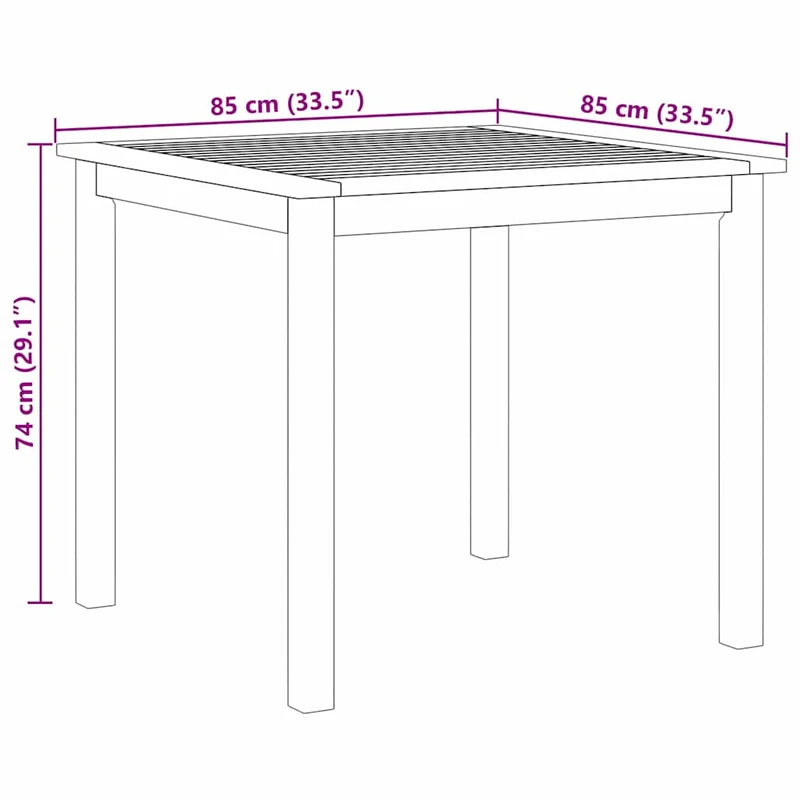 Garden Dining Set 5 pcs Beige Solid Acacia Wood