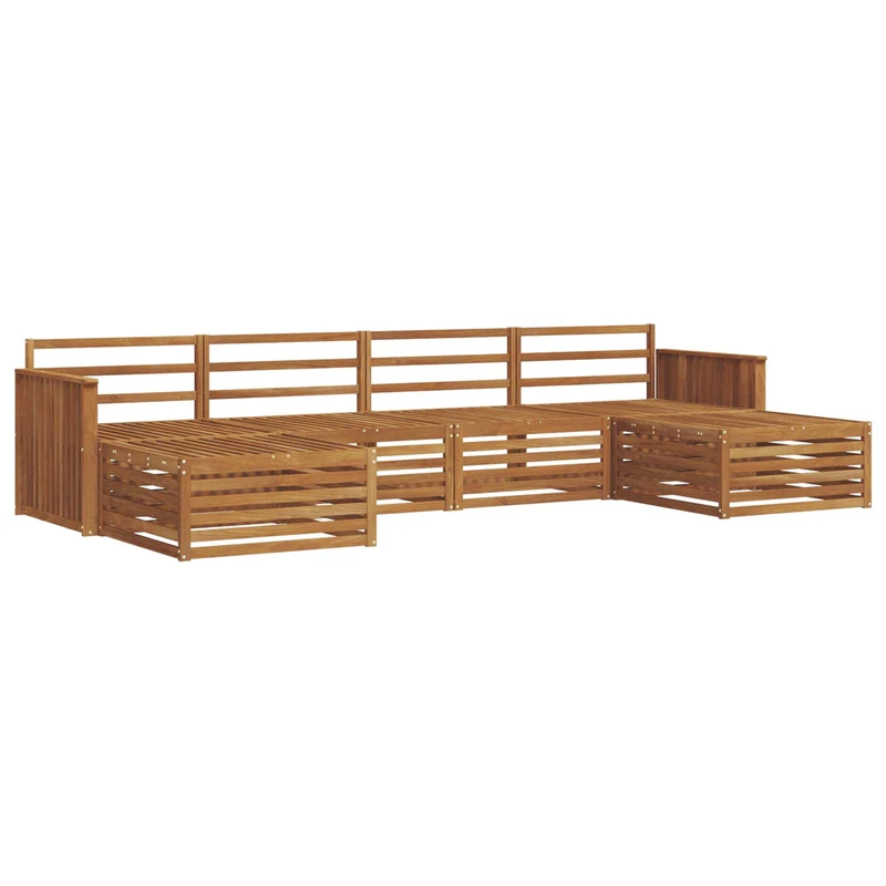 Outdoor Sofa Set 6 pcs Natural Solid Acacia Wood