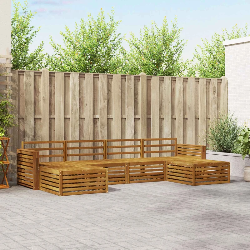 Outdoor Sofa Set 6 pcs Natural Solid Acacia Wood