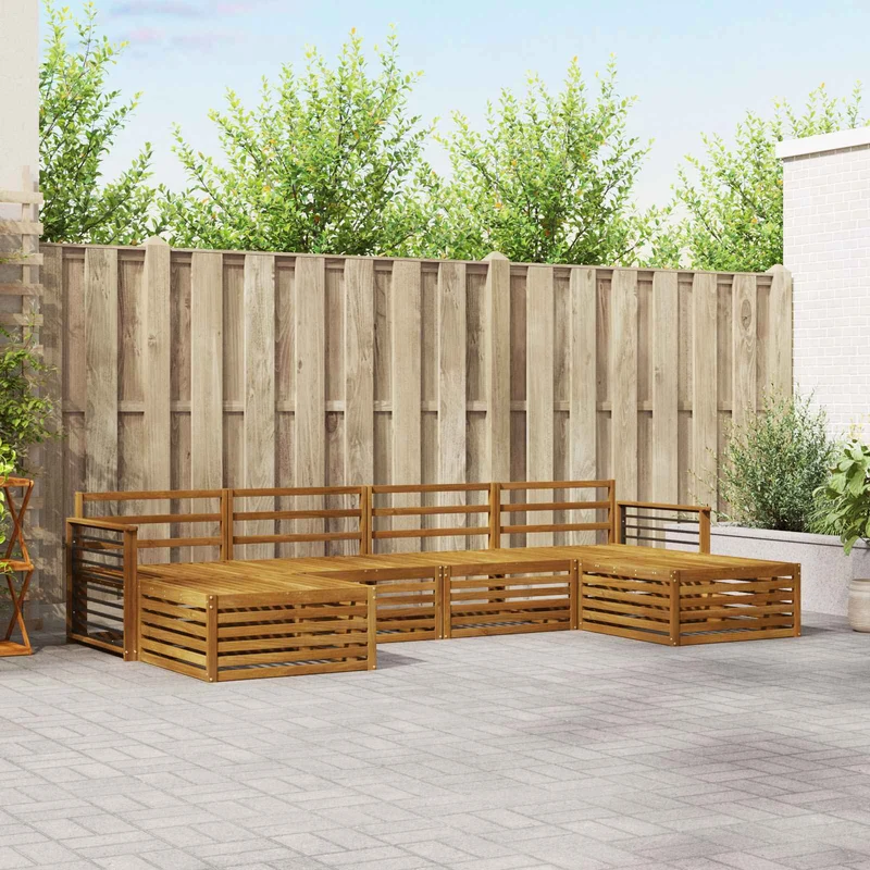 Outdoor Sofa Set 6 pcs Natural Solid Acacia Wood